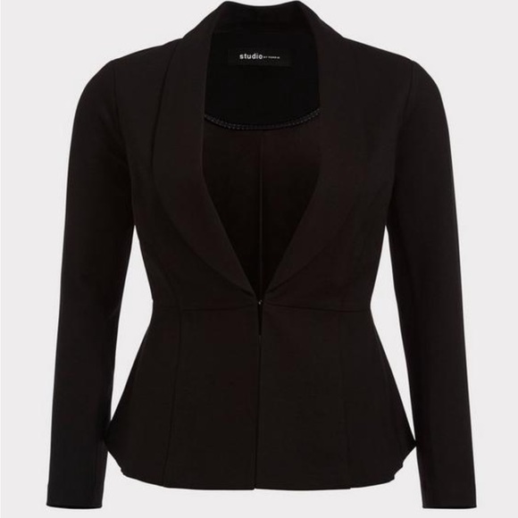 Black Peplum Torrid Blazer size 14 - Picture 2 of 4
